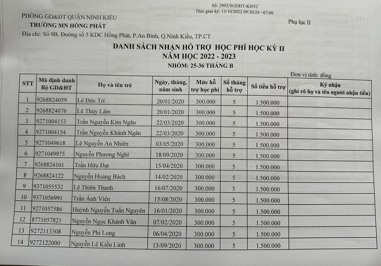 Nhóm 25-36 Tháng B